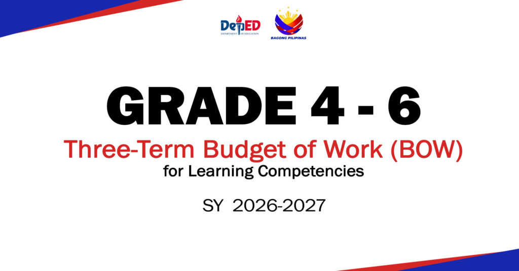 Budget of Work for Grades 4 to 6 in the Three-Term School Calendar