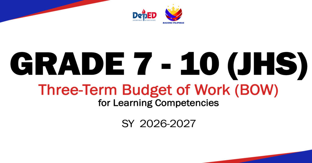 Budget of Work for Grades 7 to 10 in the Three-Term School Calendar