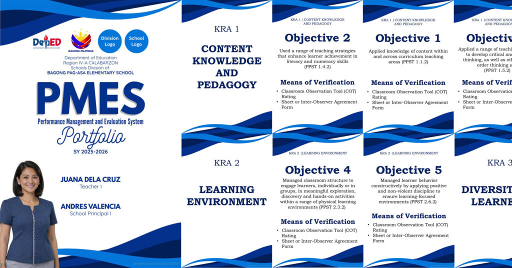 PMES Portfolio Design 1 Template for Teachers I-III