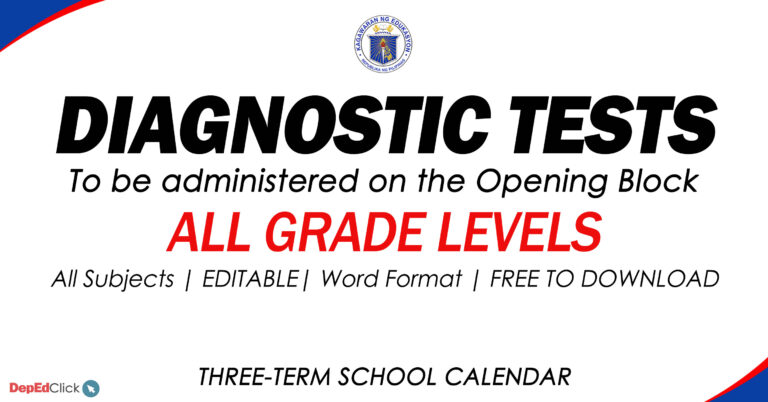 Diagnostic Tests for All Grade Levels Aligned with DepEd Learning Competencies