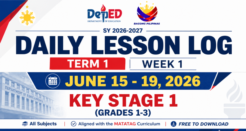 Daily Lesson Logs (DLLs) for Grades 1–3 | Week 1 (June 15–19, 2026) | ILAW Format for the Three-Term School Calendar